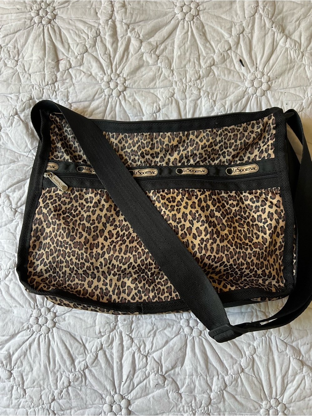 Lesportsac Leopard Print Crossbody Bag in Black and Brown